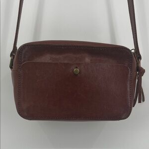 Madewell Transport Camera Crossbody Bag Rich Brown Leather